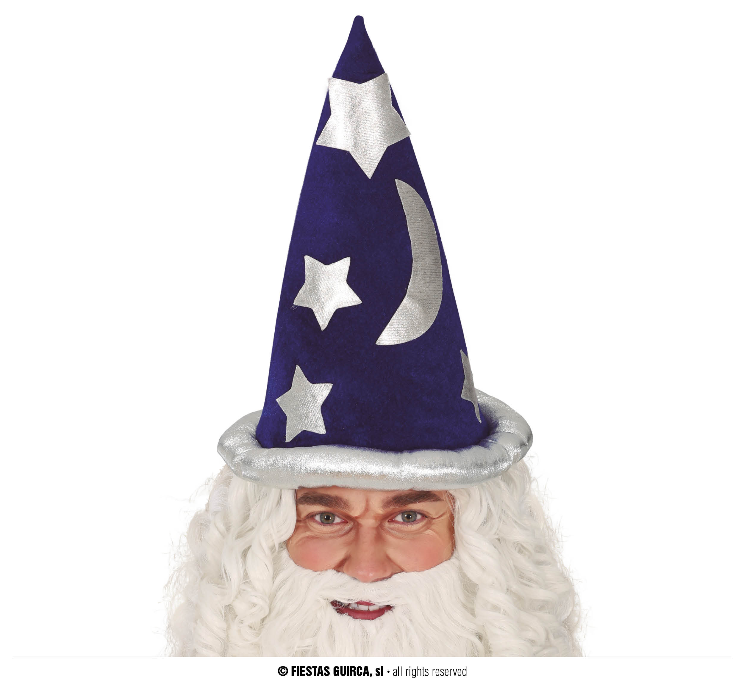 Guirca Modrá kouzelnická čepice sametová