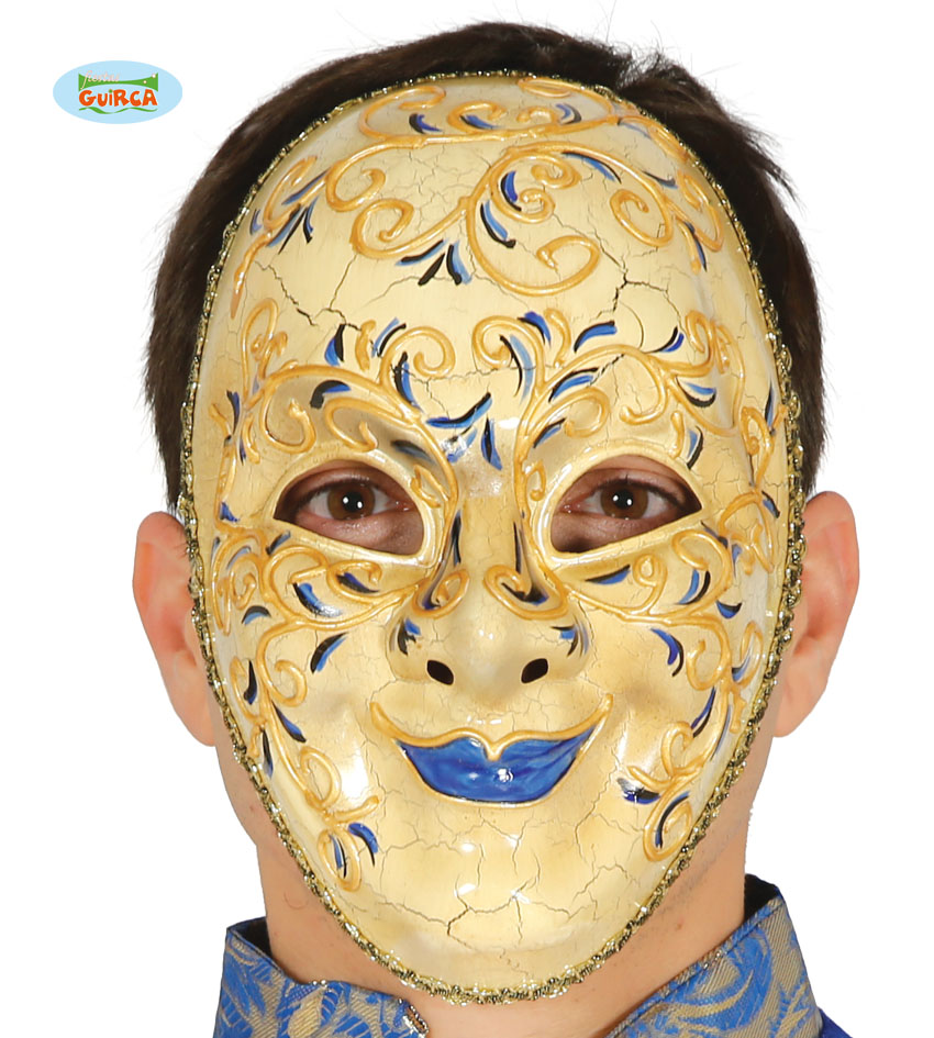 Guirca Fiestas Španělsko Dekorační benátská maska s modrými rty