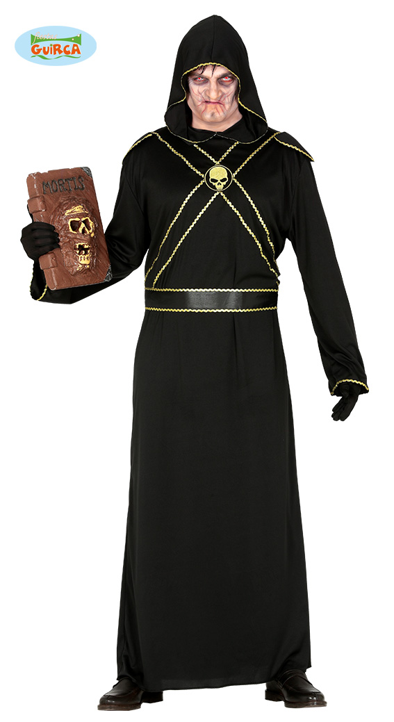 Guirca Fiestas Španělsko Černá tunika s kapucí a pásy varianta: L 52 - 54