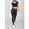 Hugz Black Faux Leather Biker Mid Waist L