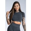 Gym Glamour Crop-Top s krátkým rukávem Dark grey ombre S
