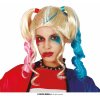 Harley Quinn barevná paruka s culíčky
