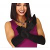 Černé zvrásněné rukavičky 40 cm
