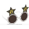 18th Birthday Glasses – White with Black Stars