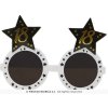 18th Birthday Glasses – White with Black Stars