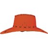 ORANGE SUEDE LOOK COWBOY HAT, ADULTS