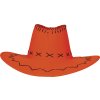 ORANGE SUEDE LOOK COWBOY HAT, ADULTS