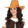 ORANGE SUEDE LOOK COWBOY HAT, ADULTS