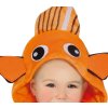 Detský plyšový overal Nemo – oranžovo-biely kostým s kapucňou