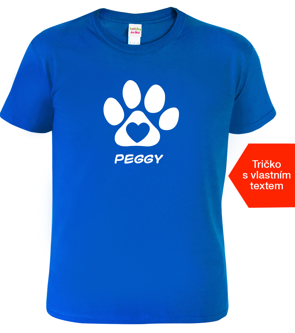 Dětské tričko pro pejskaře - Jméno psa Barva: Královská modrá (05), Velikost: 6 let / 122 cm