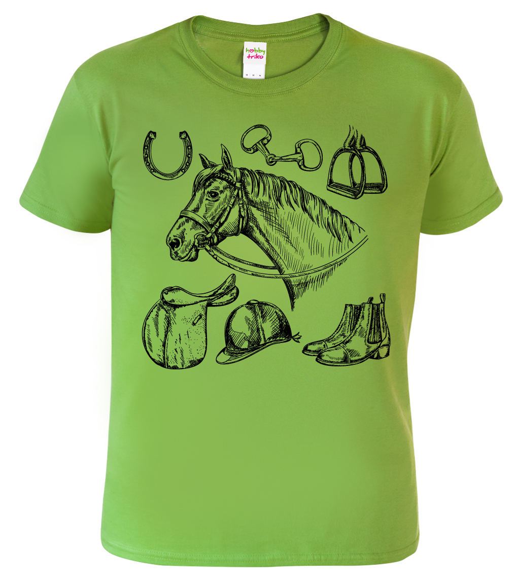 Pánské tričko s koněm - Koňské symboly Barva: Apple Green (92), Velikost: XL