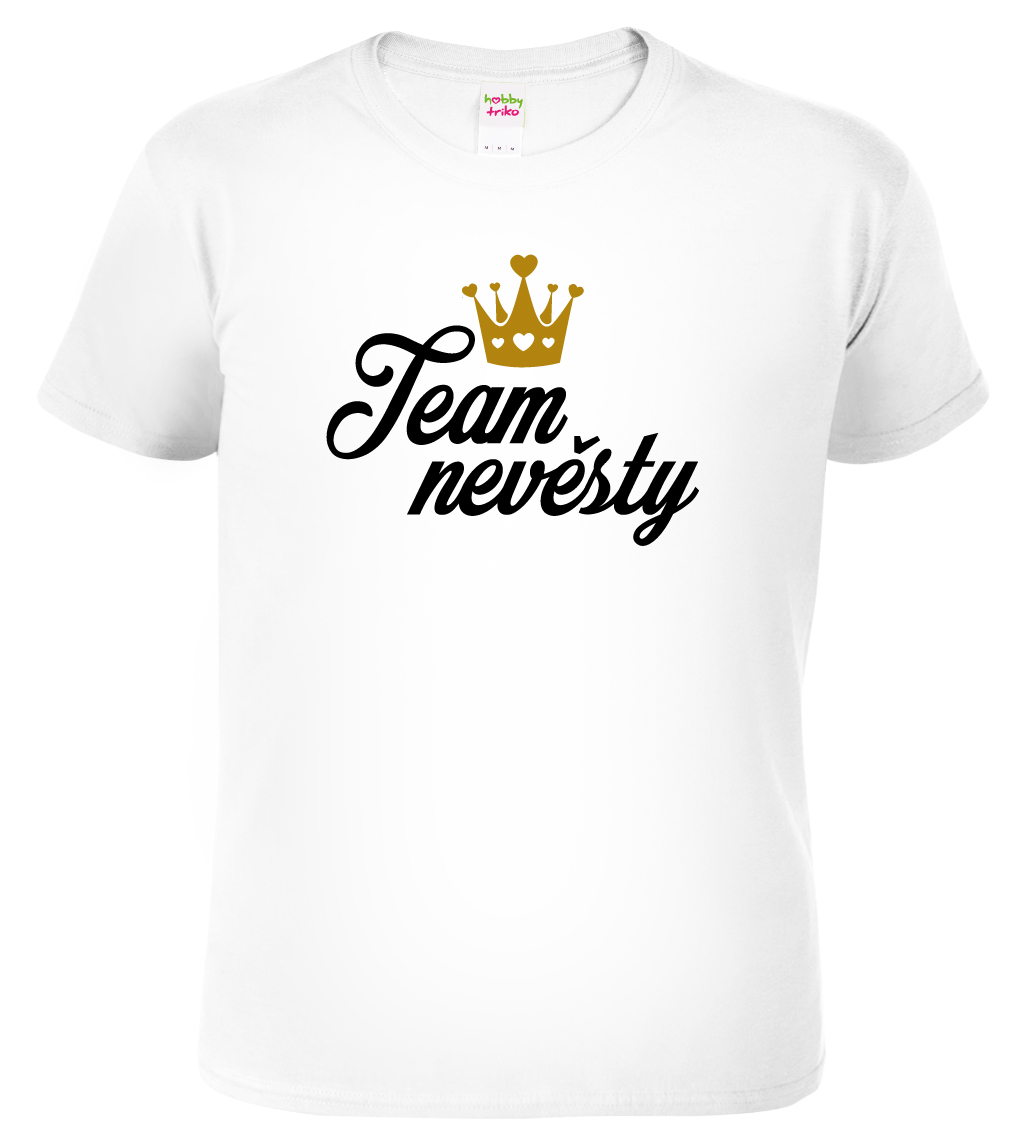 Pánské svatební tričko - Team nevěsty (koruna) Barva: Bílá, Velikost: XL