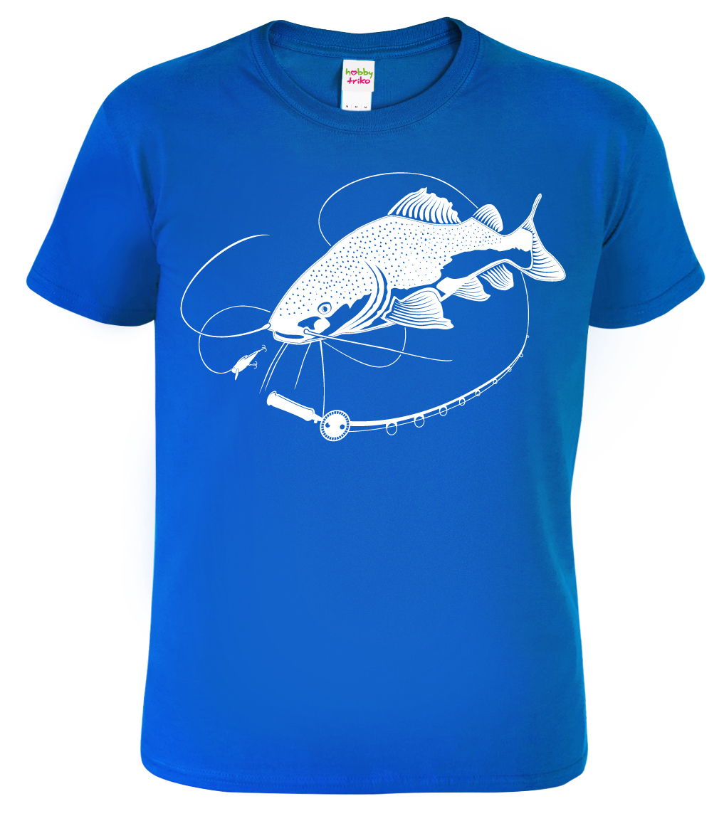 Pánské rybářské tričko - Sumec velký Barva: Královská modrá (05), Velikost: XL