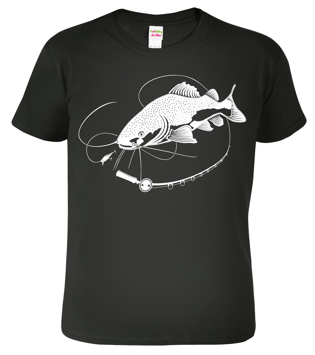 Pánské rybářské tričko - Sumec velký Barva: Černá (01), Velikost: XL