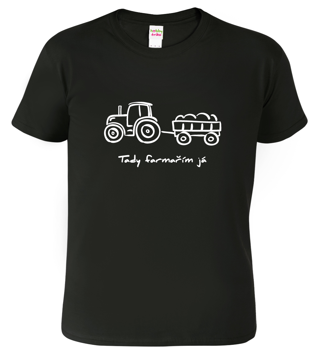 Pánské tričko pro zemědělce - Traktor Barva: Černá (01), Velikost: L
