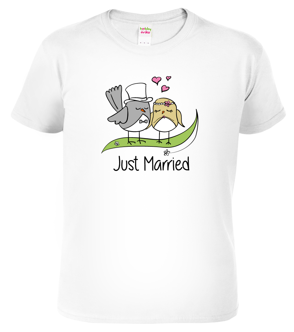 Svatební tričko pro ženicha - Just Married Barva: Bílá, Velikost: M