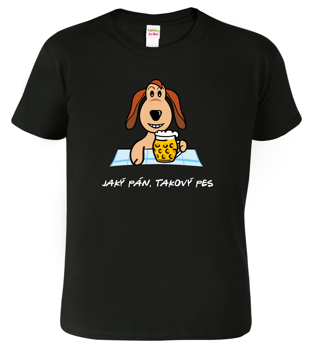 Vtipné tričko - Jaký pán, takový pes - pivo Barva: Černá (01), Velikost: XL