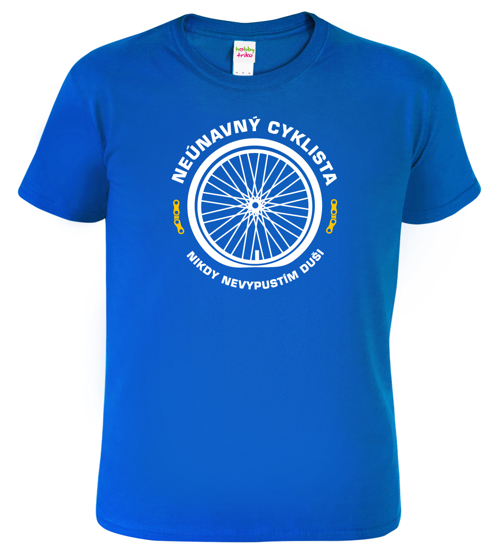 Vtipné tričko - Neúnavný cyklista Barva: Královská modrá (05), Velikost: XL
