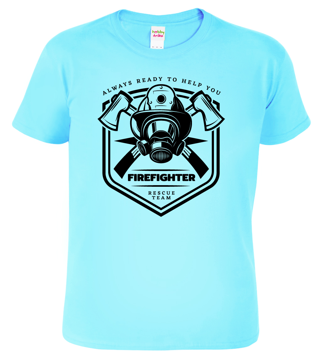 Pánské hasičské tričko - Firefighter Barva: Nebesky modrá (15), Velikost: L
