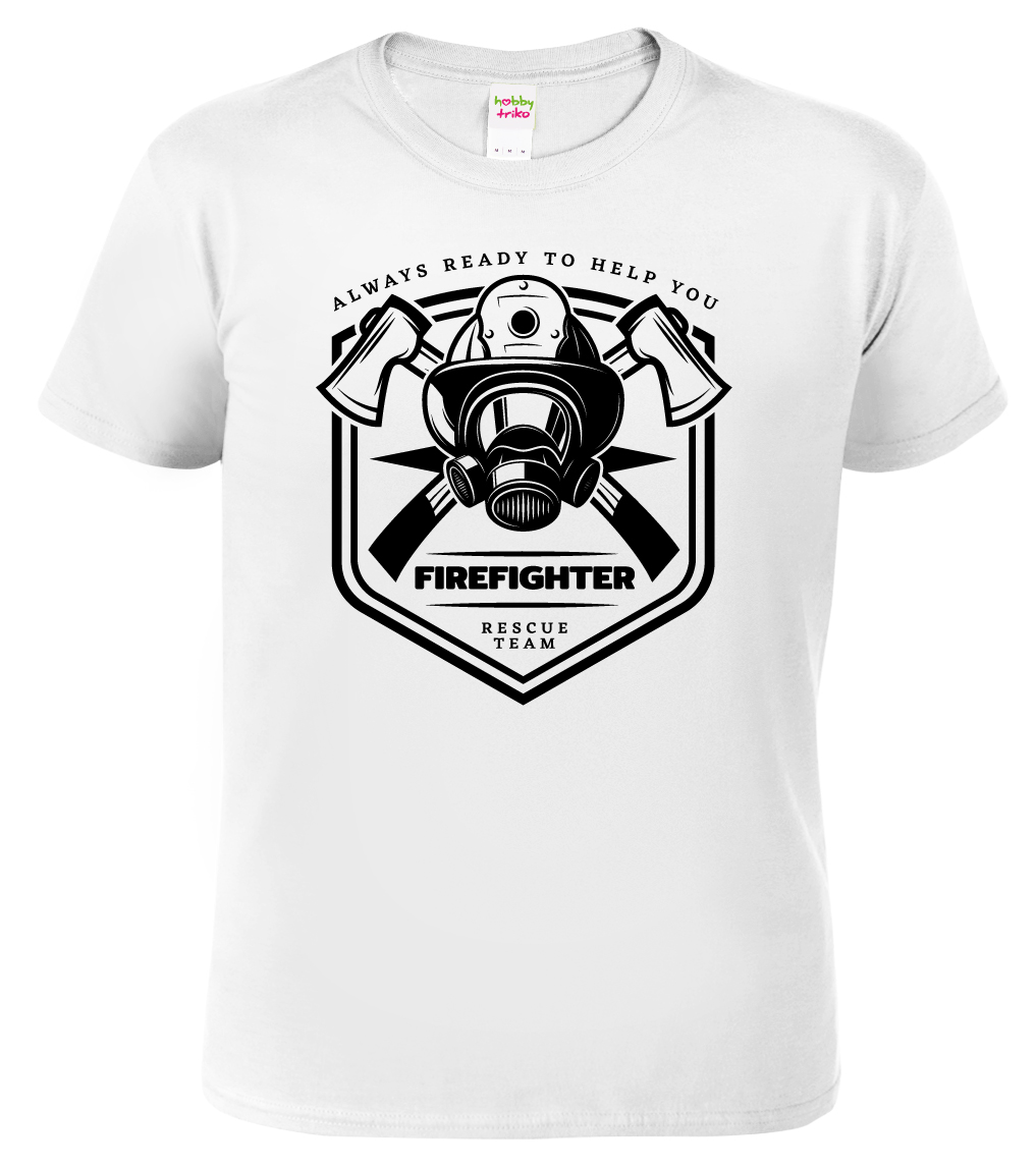 Pánské hasičské tričko - Firefighter Barva: Bílá, Velikost: 2XL