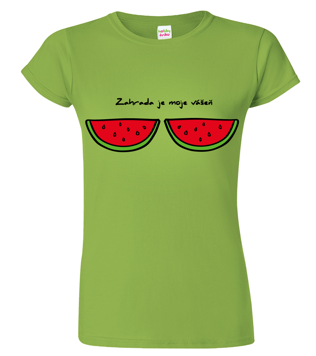 Dámské tričko pro zahrádkáře - Melouny Barva: Apple Green (92), Velikost: S
