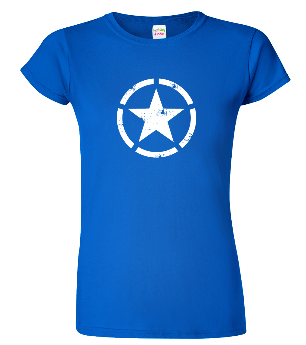 Dámské vojenské tričko - US Army Star Barva: Královská modrá (05), Velikost: XL