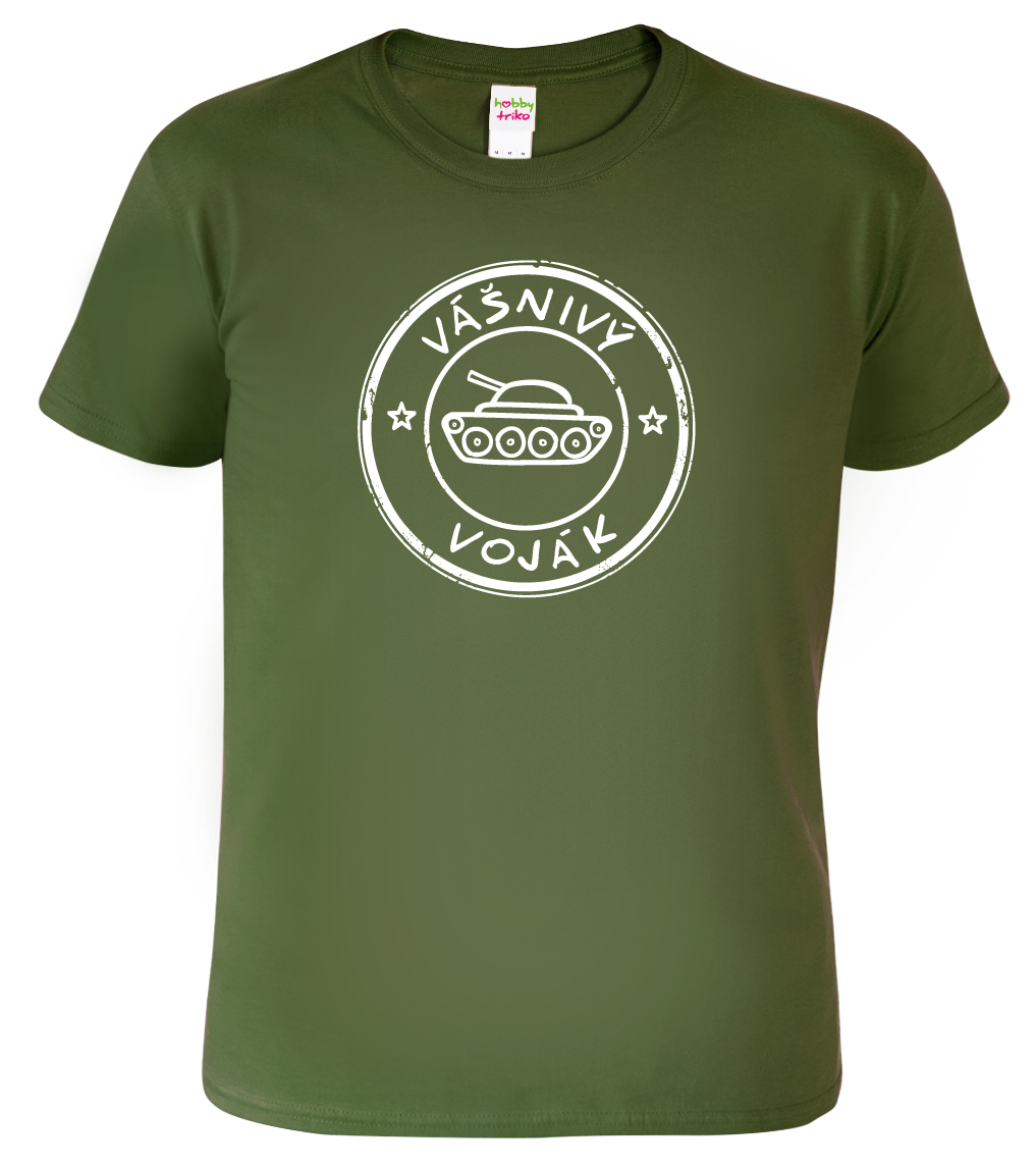 Army tričko - Vášnivý voják Barva: Vojenská zelená (Military Green), Velikost: L