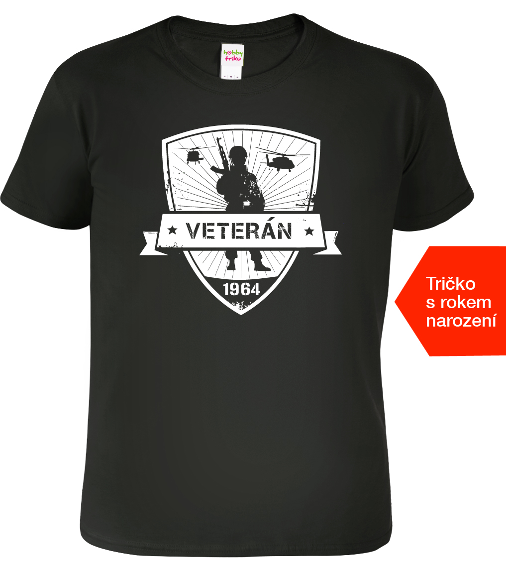Vojenské tričko - Veterán Barva: Černá (01), Velikost: 2XL