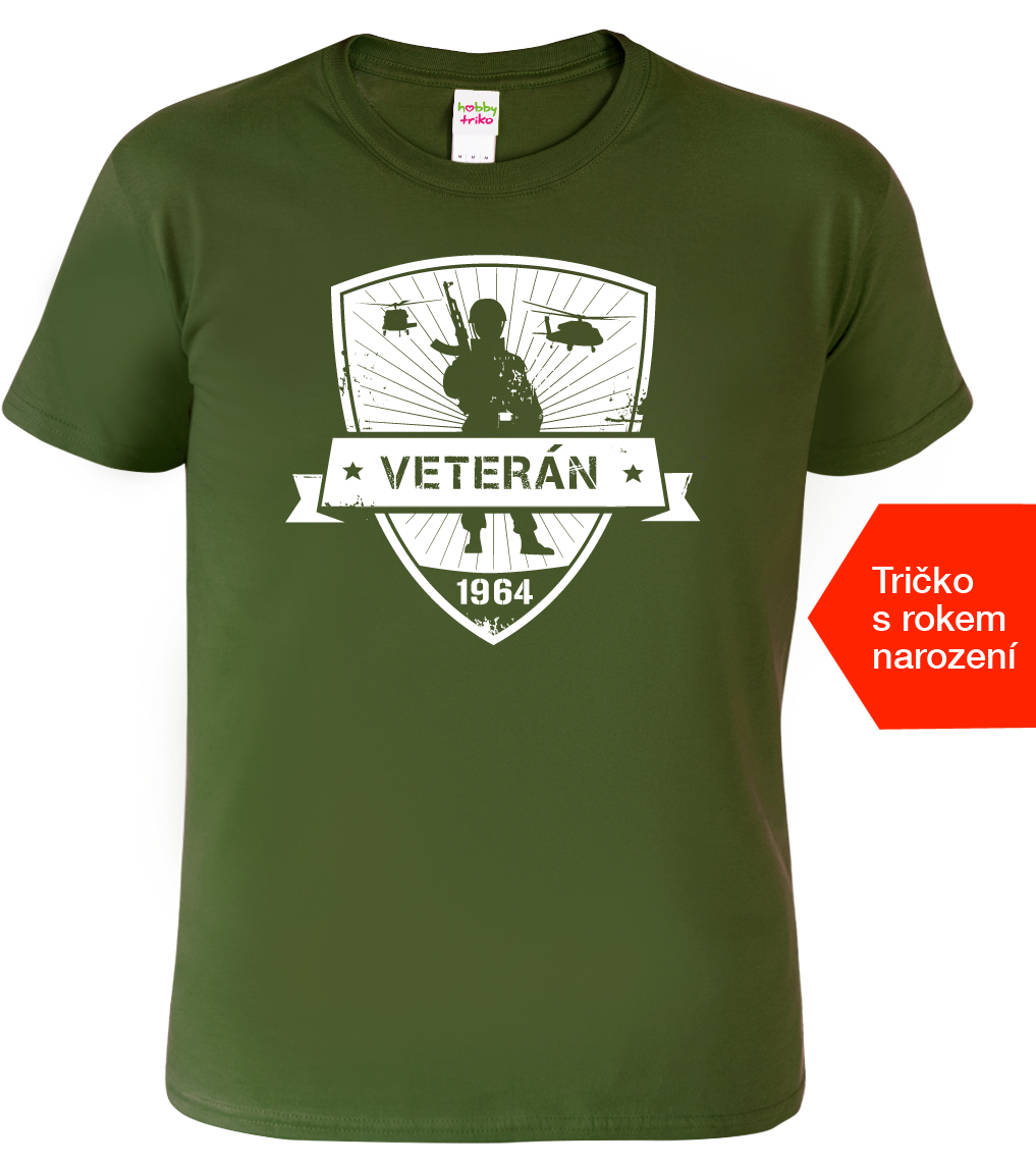 Vojenské tričko - Veterán Barva: Vojenská zelená (Military Green), Velikost: 2XL