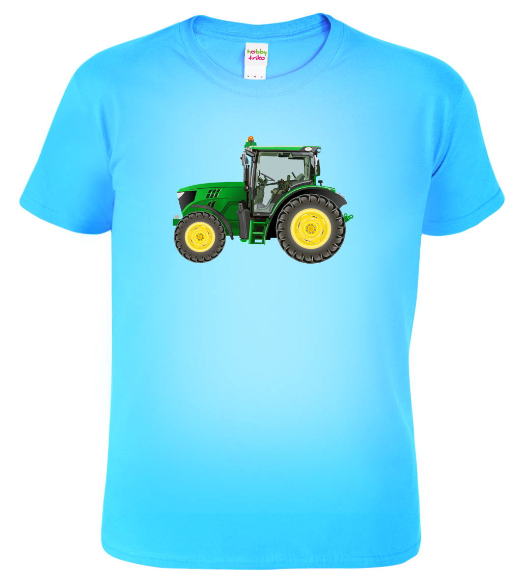 Pánské tričko s traktorem - Green Tractor Barva: Nebesky modrá (15), Velikost: S