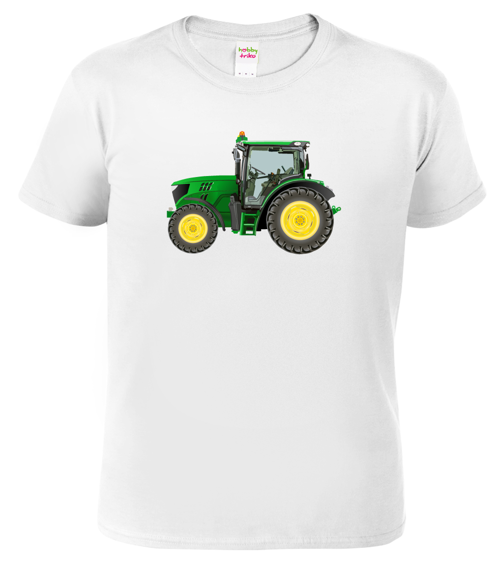 Pánské tričko s traktorem - Green Tractor Barva: Bílá, Velikost: 2XL