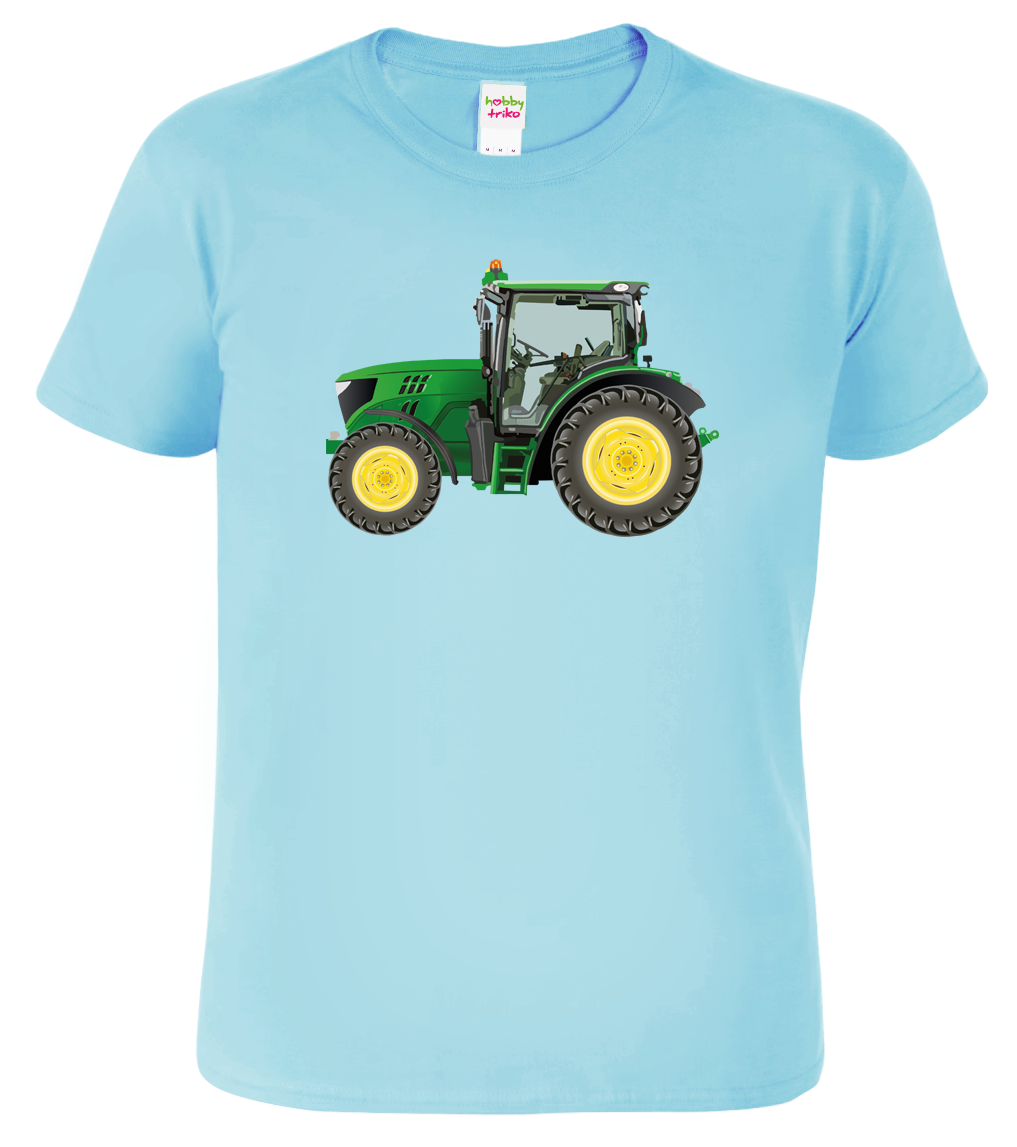 Dětské chlapecké tričko s Traktorem - Green Tractor Barva: Nebesky modrá (15), Velikost: S - 108 (5-6 let)