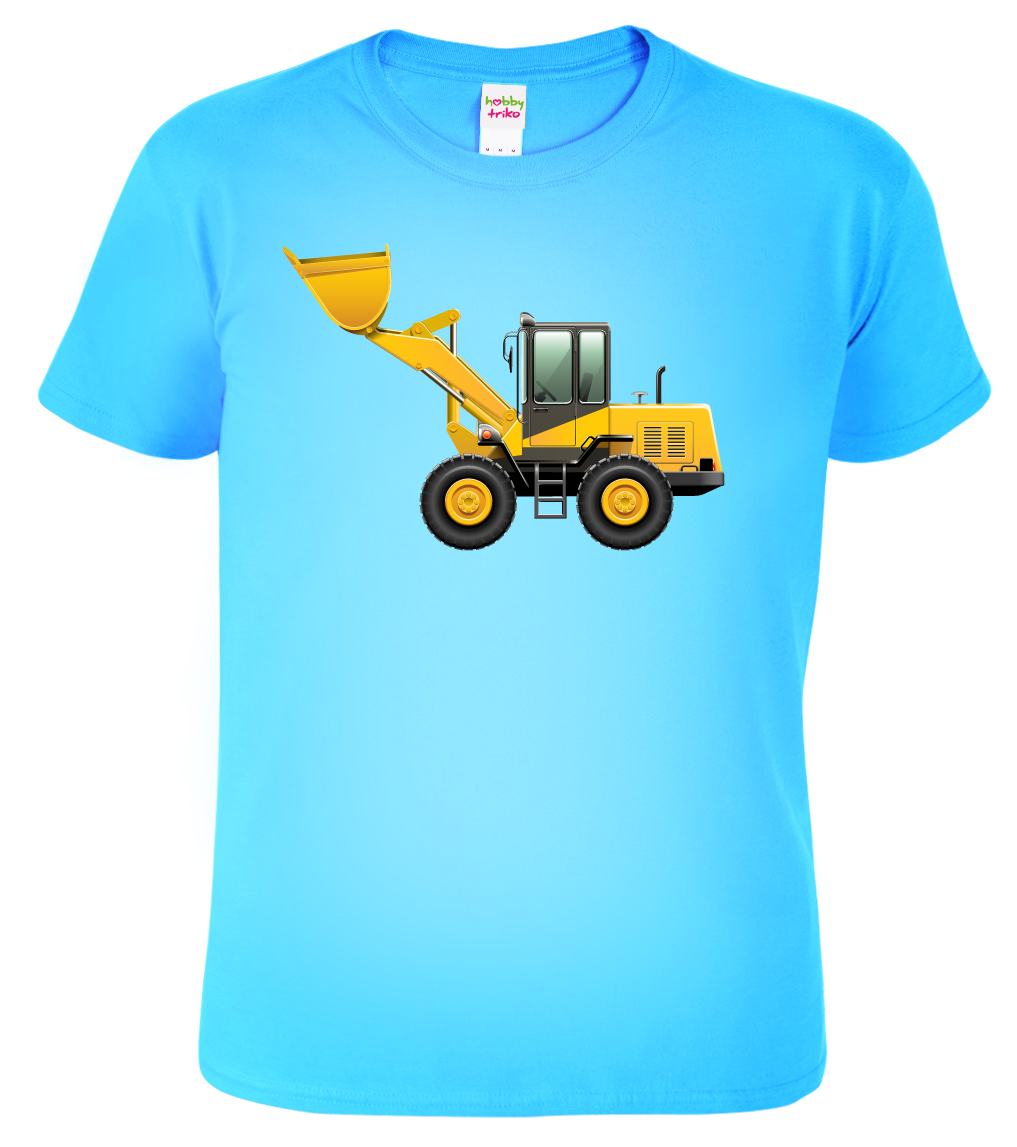 Dětské chlapecké tričko s Bagrem - Nakladač Barva: Nebesky modrá (15), Velikost: 10 let / 146 cm