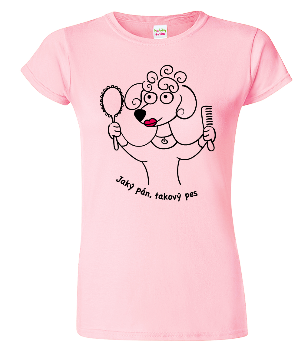 Dámské tričko se psem - Fintilka Barva: Růžová (30), Velikost: S