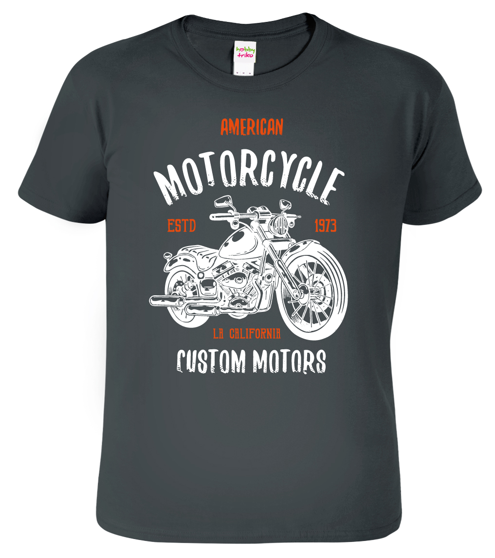 Pánské tričko pro motorkáře - American motorcycle Barva: Tmavá břidlice (67), Velikost: L