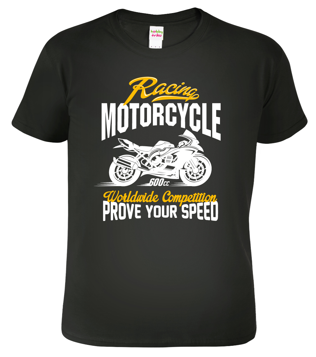 Pánské tričko pro motorkáře - Racing motorcycle Barva: Černá (01), Velikost: L