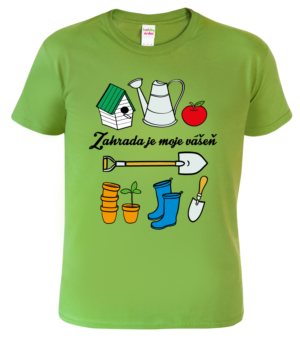 Pánské tričko pro zahrádkáře - Zahradní nářadí Barva: Apple Green (92), Velikost: M