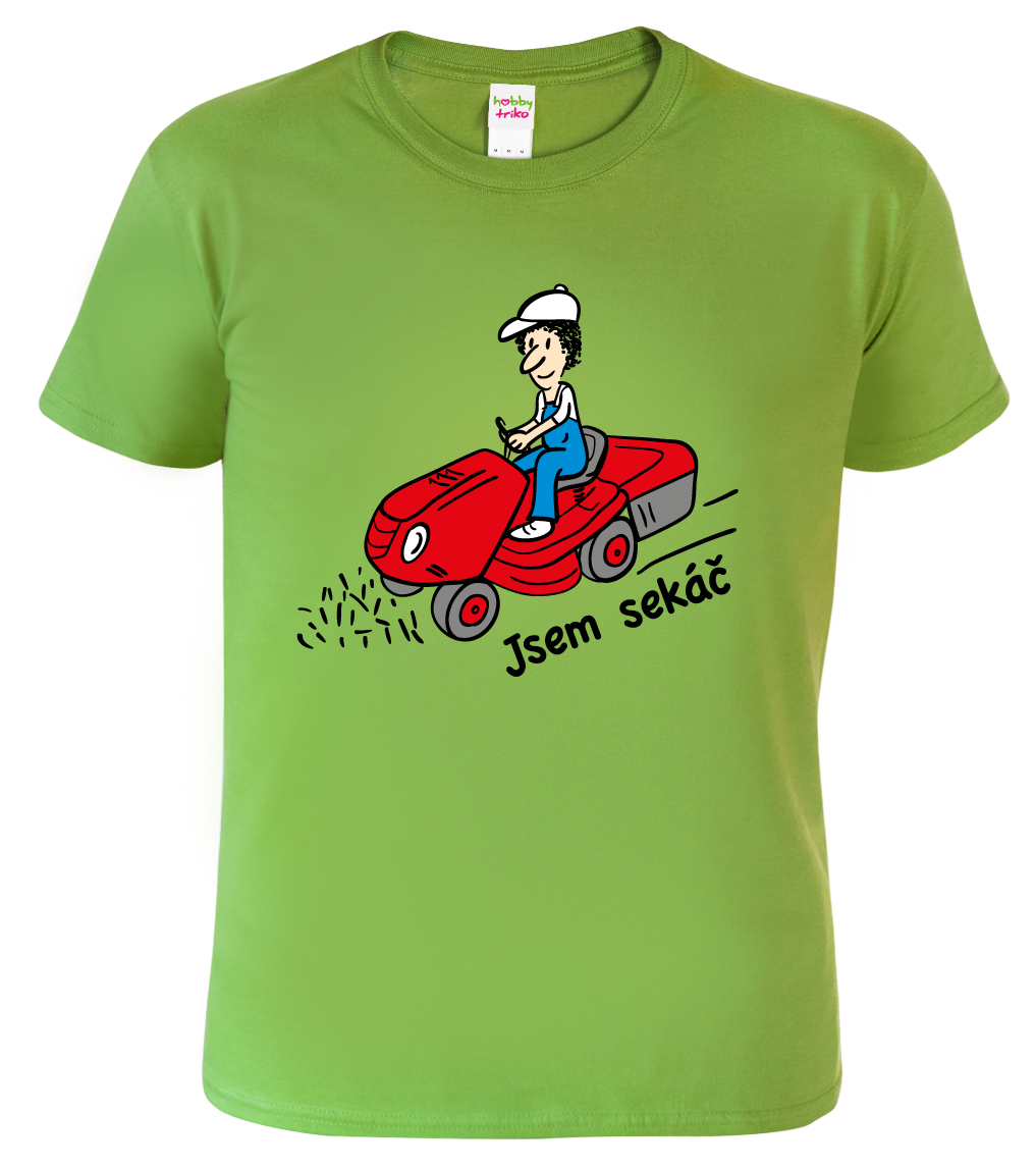 Pánské tričko pro zahrádkáře - Sekačka Barva: Apple Green (92), Velikost: S