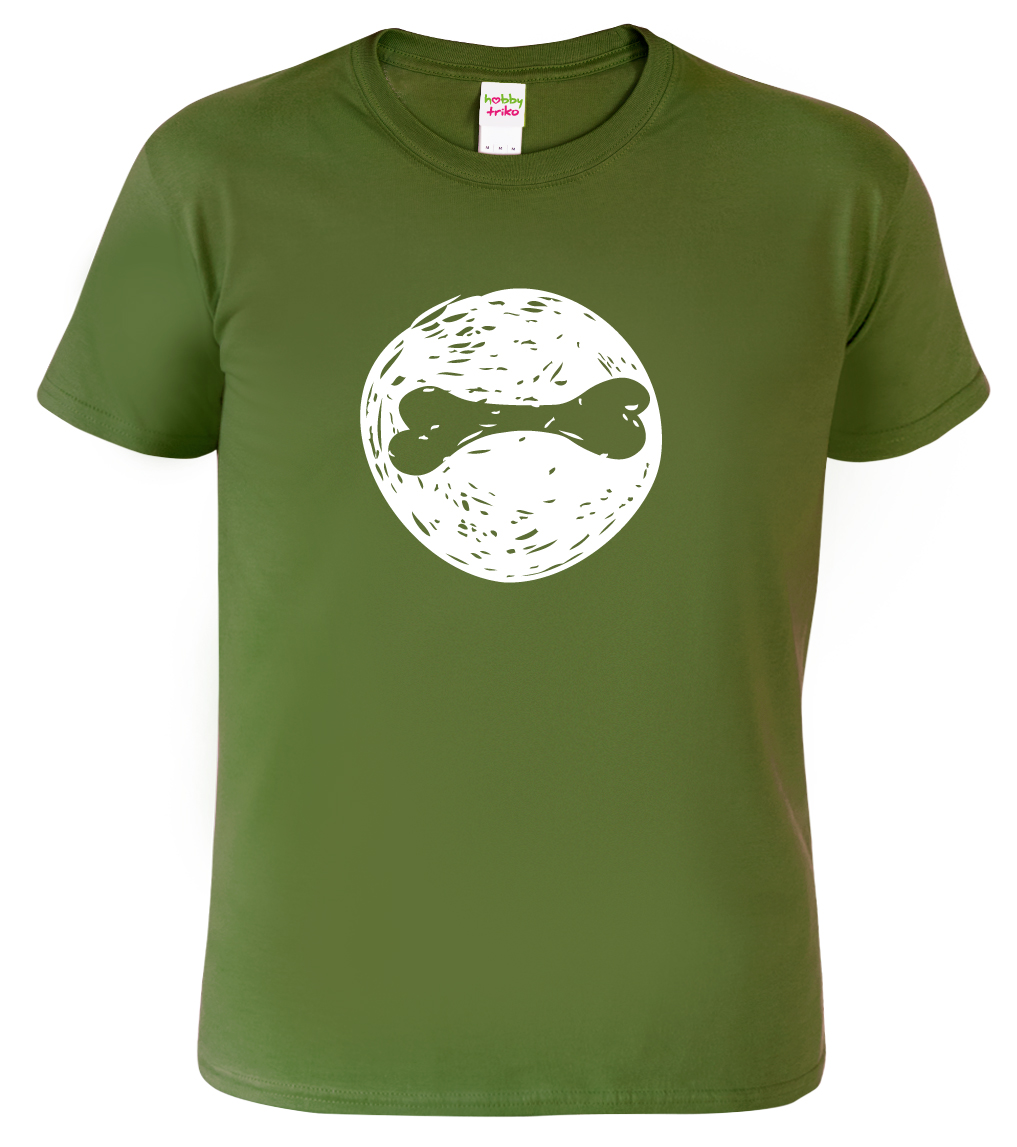 Pánské tričko s psím motivem - Psí kost Barva: Vojenská zelená (Military Green), Velikost: XL