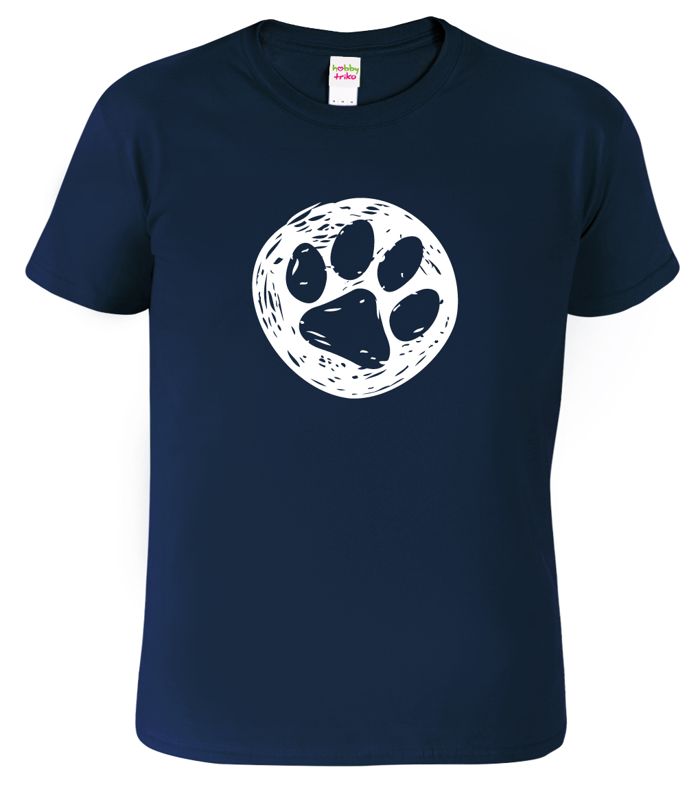 Pánské tričko pro pejskaře - Psí ťapka Barva: Námořní modrá (02), Velikost: L