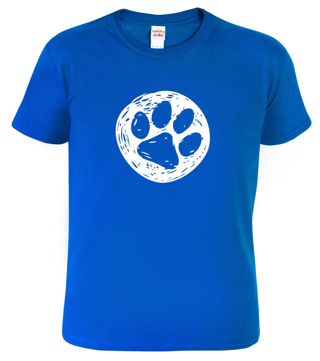 Pánské tričko pro pejskaře - Psí ťapka Barva: Královská modrá (05), Velikost: XL