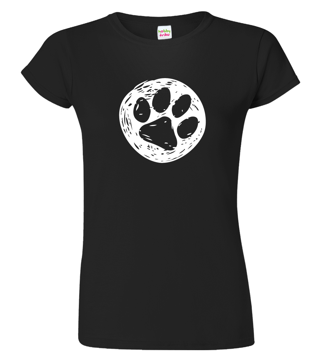 Dámské tričko pro pejskaře - Psí ťapka Barva: Černá (01), Velikost: XL