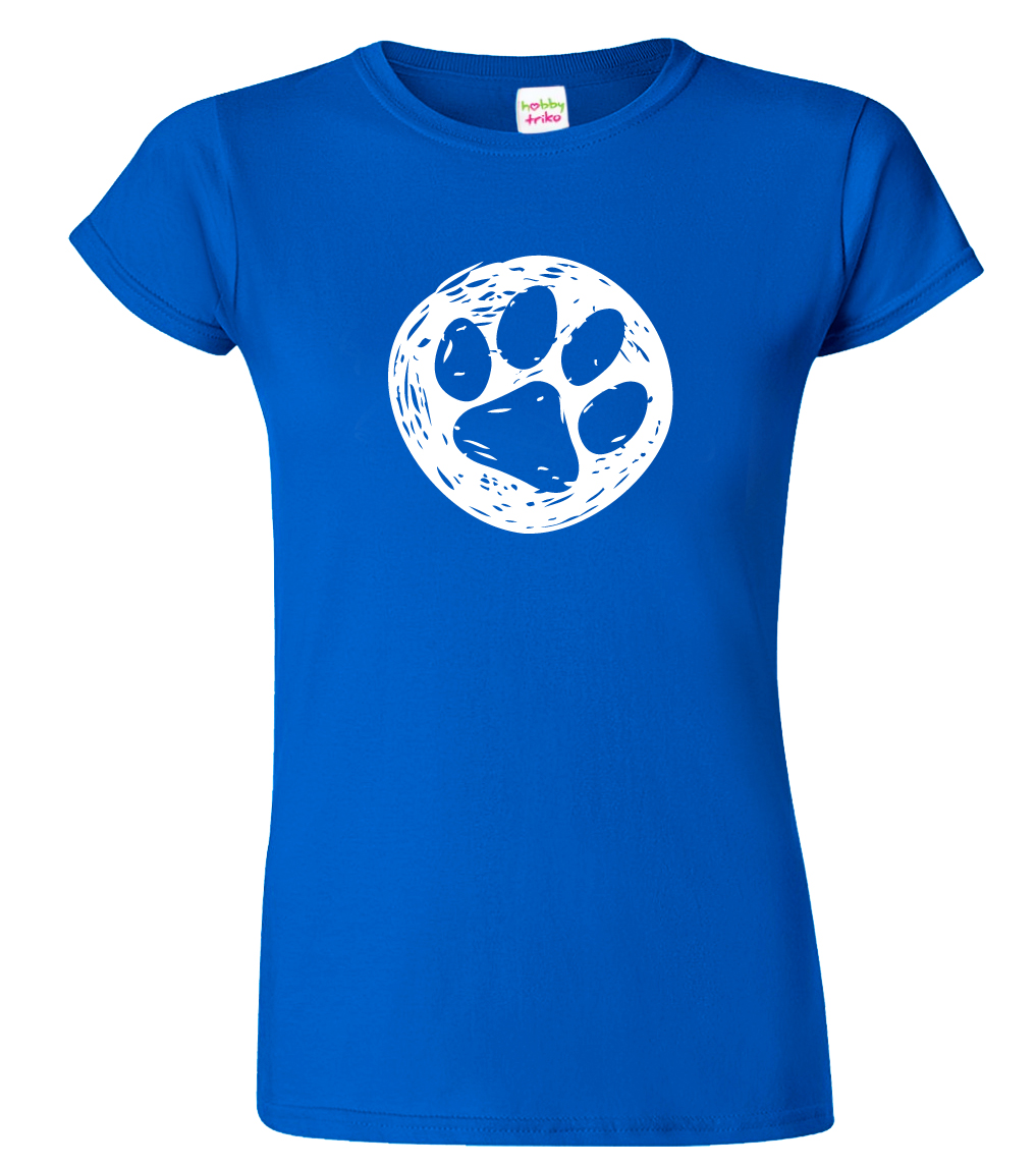 Dámské tričko pro pejskaře - Psí ťapka Barva: Královská modrá (05), Velikost: S