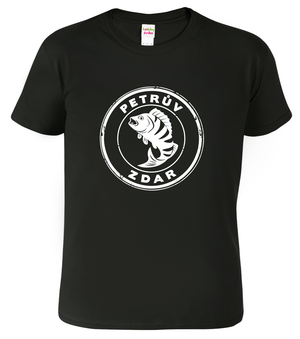 Pánské rybářské tričko - Petrův zdar Barva: Černá (01), Velikost: XL