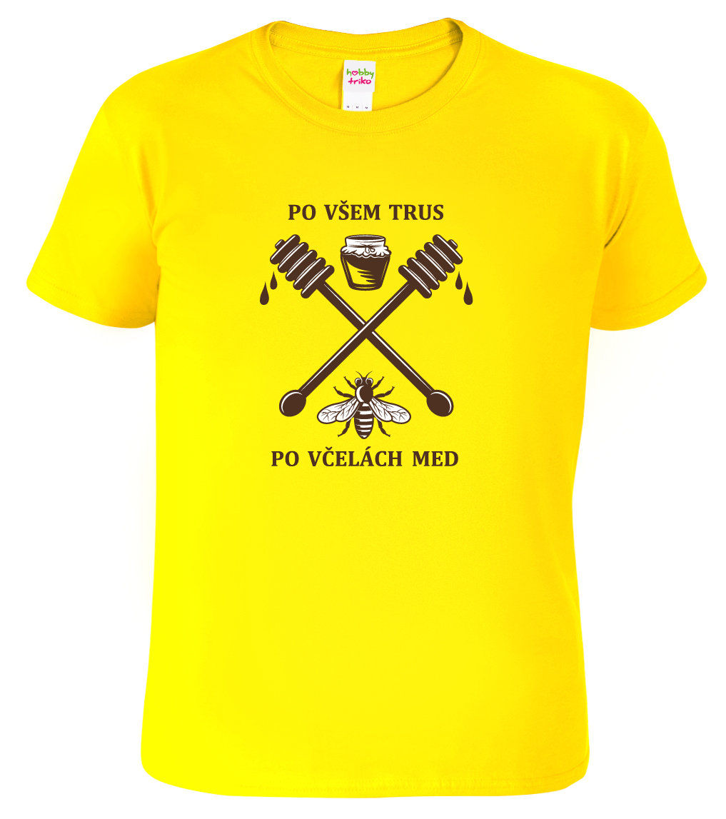 Pánské tričko pro včelaře - Po včelách med Barva: Žlutá (04), Velikost: M