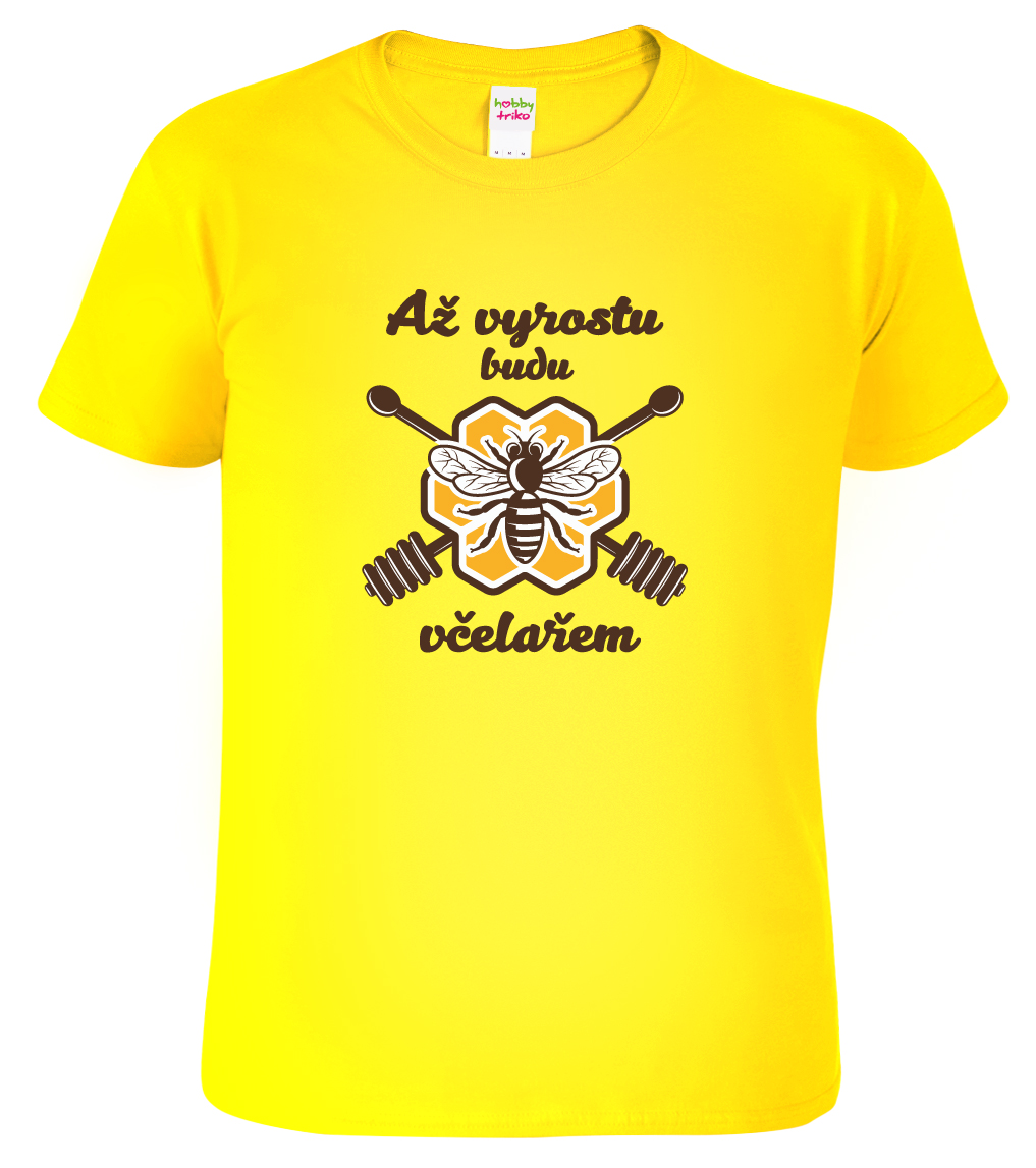 Dětské tričko pro včelaře - Až vyrostu budu včelařem Barva: Žlutá (04), Velikost: 6 let / 122 cm
