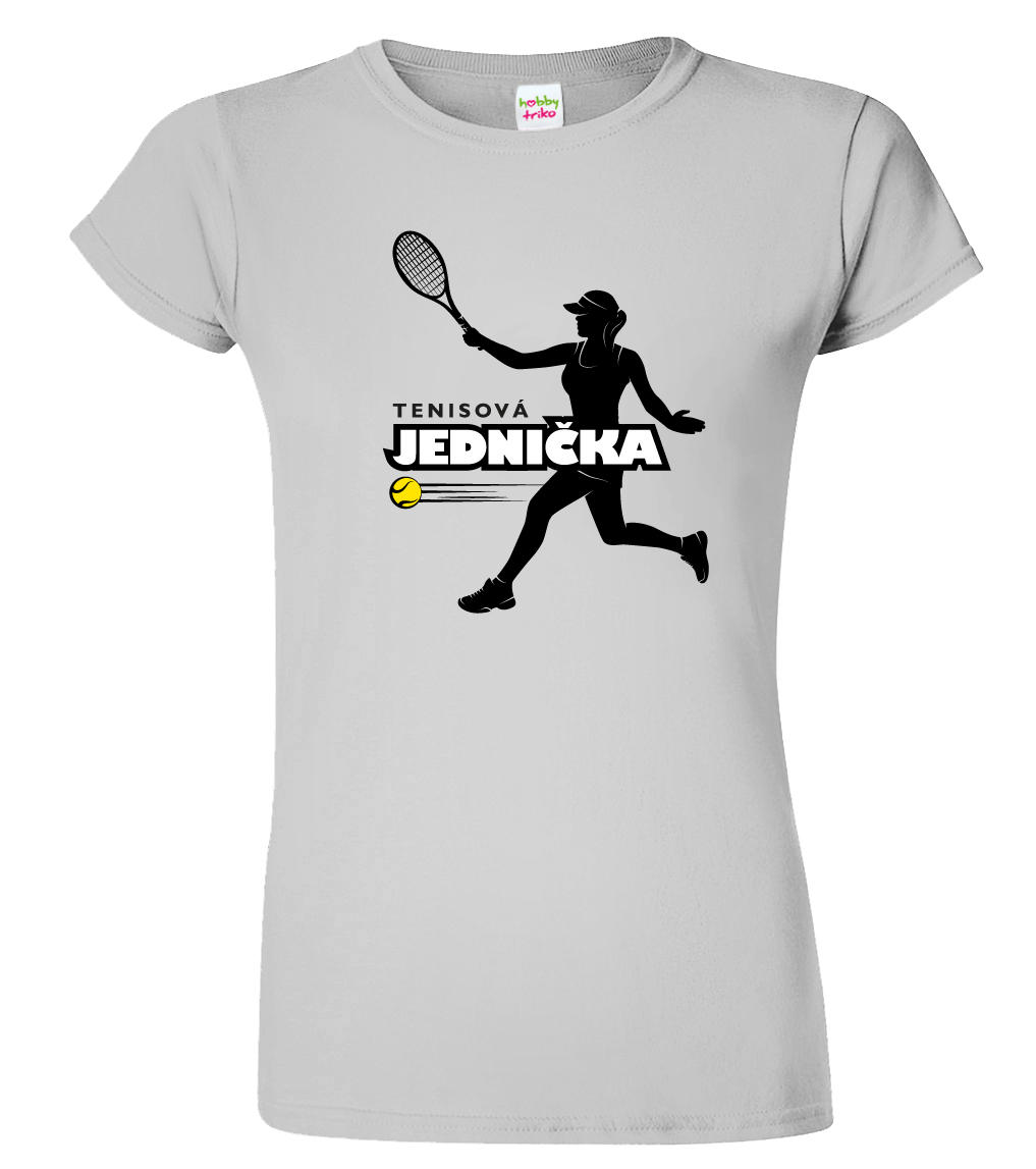 Dámské tenisové tričko - Tenisová jednička Barva: Světle šedý melír (03), Velikost: XL