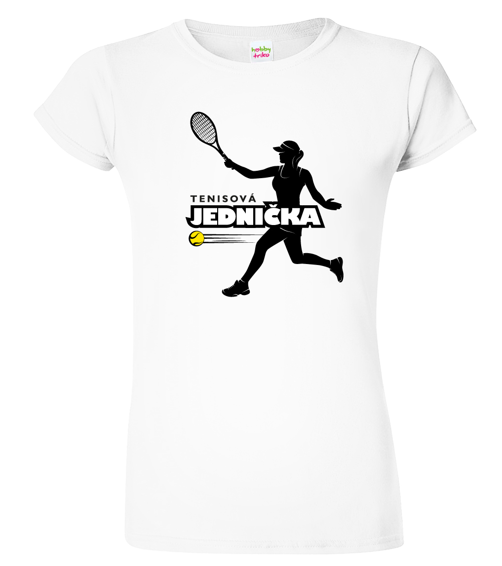Dámské tenisové tričko - Tenisová jednička Barva: Bílá, Velikost: L