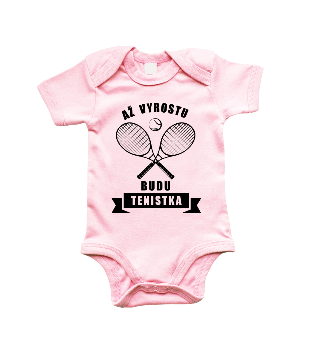 Dětské tenisové body - Až vyrostu budu tenistka Barva: Světle růžová (Powder Pink), velikost: 3-6 m