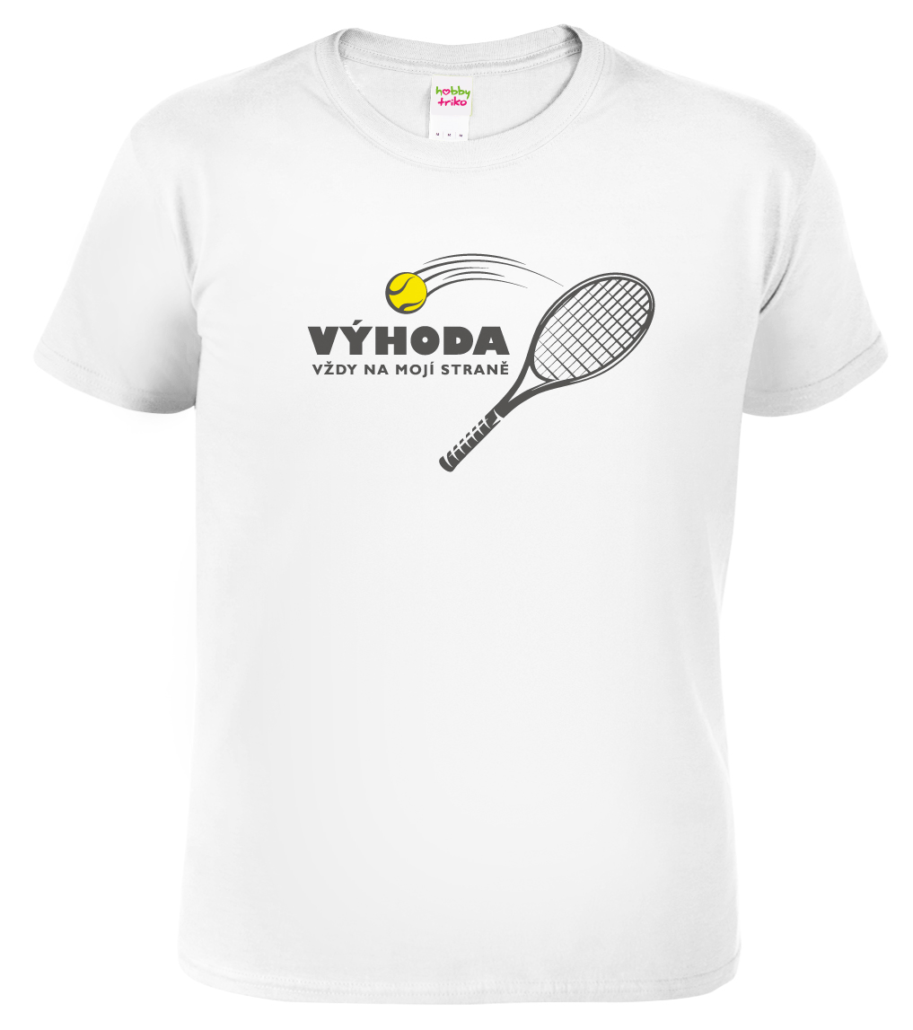 Pánské tenisové tričko - Výhoda vždy na mojí straně Barva: Bílá, Velikost: XL